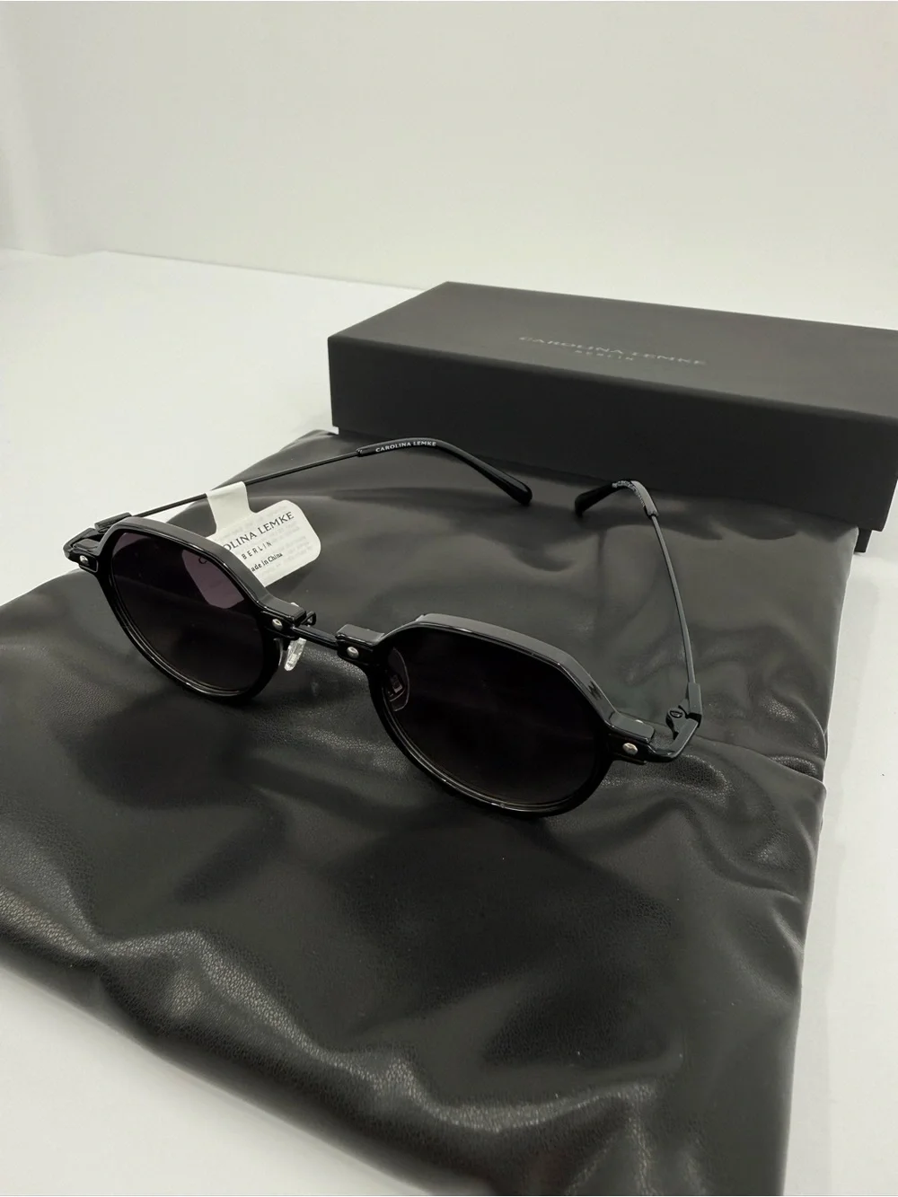 Carolina Lemke Berlin Eyewear Yogi Black Shiny w/ Luxury Premium Case CL3315-02